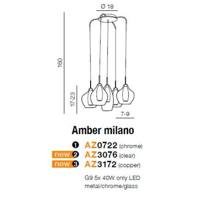 Lampa wisząca Amber Milano AZ3076 - AZzardo