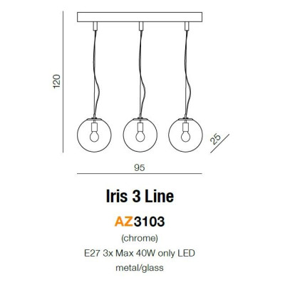 Lampa wisząca Iris 3 AZ3103- AZzardo