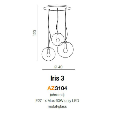 Lampa wisząca Iris 3 AZ3104 - AZzardo
