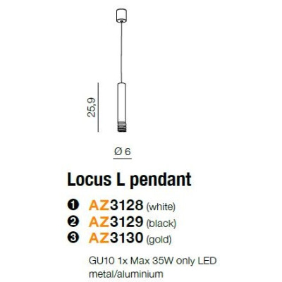 Lampa wisząca nowoczesna Locus L  biała AZ3129 - Azzardo