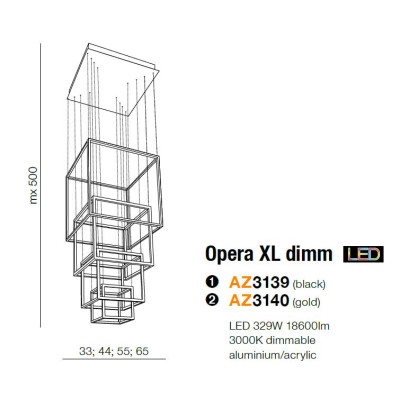 Lampa wisząca Opera XL DIMM AZ3139- AZzardo
