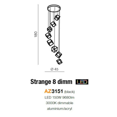 Lampa wisząca Strange 8 DIMM AZ3151- AZzardo