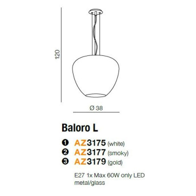 Lampa wisząca Baloro L AZ3179- AZzardo