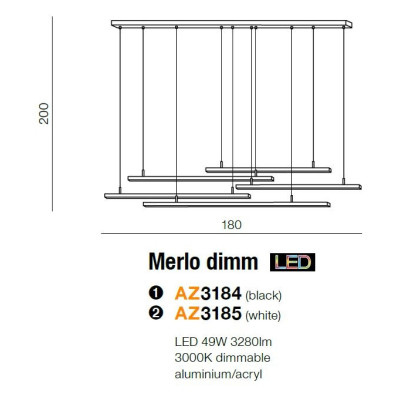 Lampa wisząca Merlo DIMM AZ3185 - AZzardo