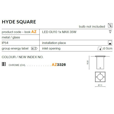 Oprawa do wbudowania Hyde Square AZ3326- AZzardo