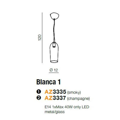 Lampa wisząca Blanca 1 AZ3335- AZzardo