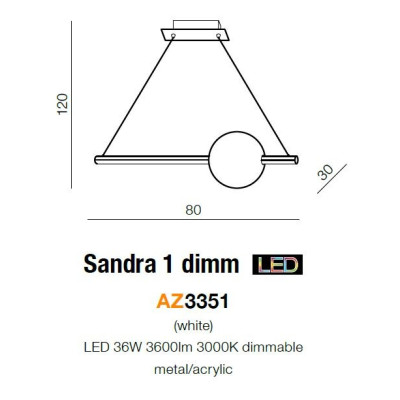 Lampa wisząca Sandra 1 DIMM AZ3351- AZzardo