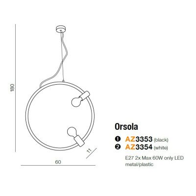 Lampa wisząca Orsola AZ3353- AZzardo