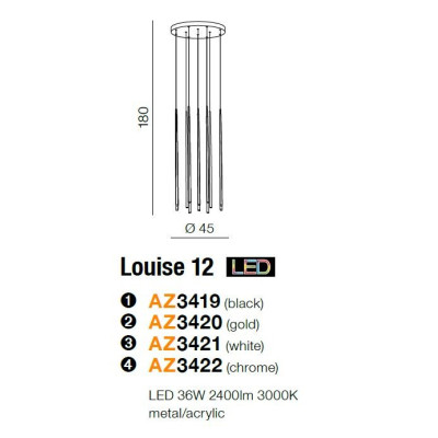 Lampa wisząca Louise 12 AZ3422 - AZzardo