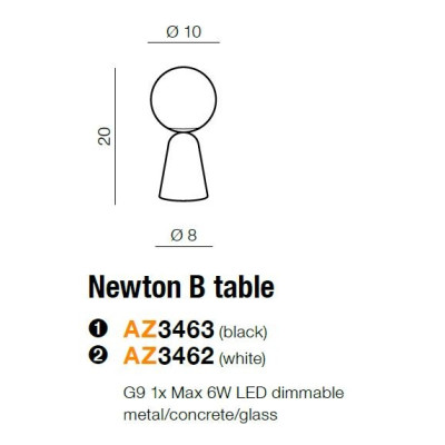 Lampa stołowa Newton B szara AZ3462- AZzardo