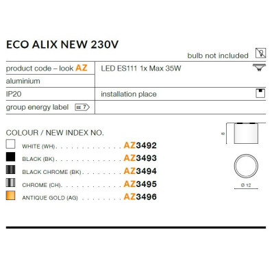 Oprawa sufitowa Eco Alix New AZ3492- AZzardo