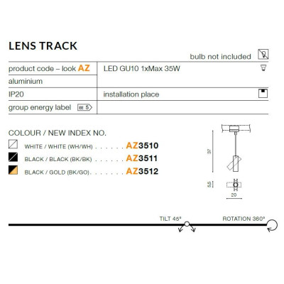 Oprawa szynowe Lens Track AZ3510 - AZzardo