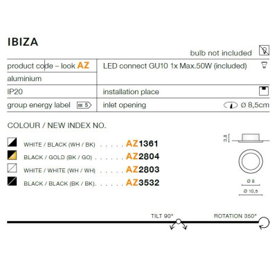 Oprawa do wbudowania Ibiza AZ3532 - AZzardo