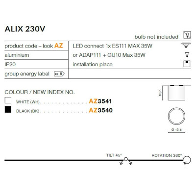 Oprawa sufitowa Alix AZ3541- AZzardo