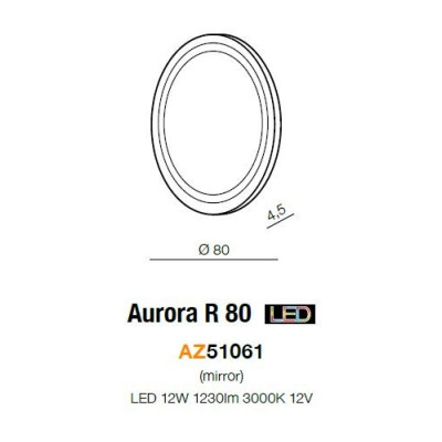 Lustro Aurora z podświetleniem R 80 AZ51061 - AZzardo