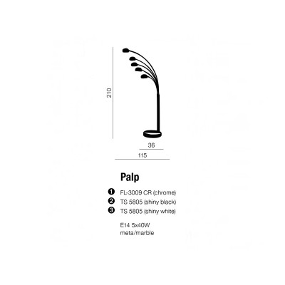 Lampa podłogowa PALP AZ0018 - Azzardo