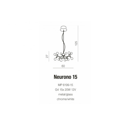 Lampa designerska wisząca NEURONO 15 chrom AZ0107 - Azzardo