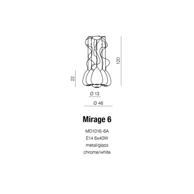 Lampa wisząca MIRAGE 6 AZ0157 - Azzardo