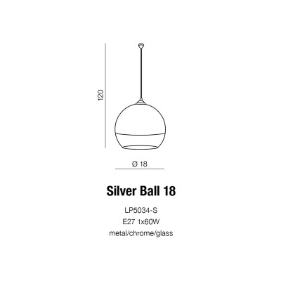 Lampa wisząca SILVER BALL 18 AZ0731 - Azzardo