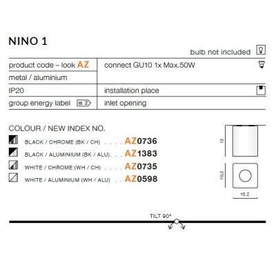 Oprawa sufitowa NINO 1 AZ0735 - Azzardo