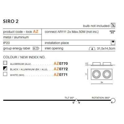 Oprawa do wbudowania SIRO 2 AZ0771 - Azzardo