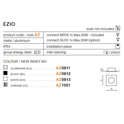 Oprawa do wbudowania EZIO AZ0811 - Azzardo