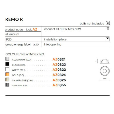 Odbłyśnik REMO R AZ0823 - Azzardo