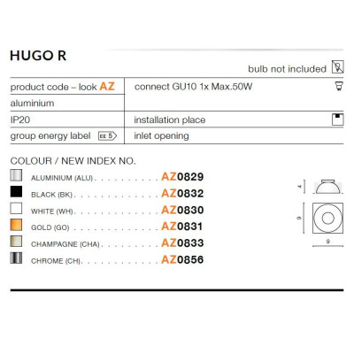Odbłyśnik HUGO R AZ0832 - Azzardo
