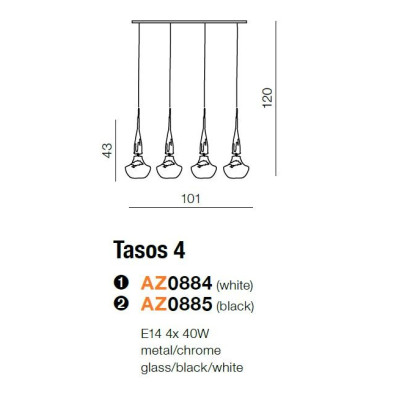 Lampa wisząca TASOS 4 AZ0884 - Azzardo