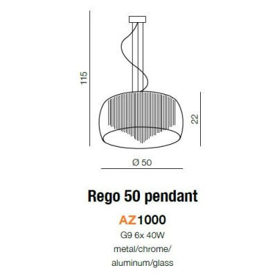 Lampa wisząca / Plafon REGO 50 AZ1000 – Azzardo