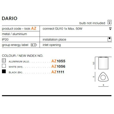 Oprawa sufitowa DARIO  biała AZ1056 - Azzardo