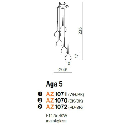Lampa wisząca AGA 5 AZ1070 - Azzardo