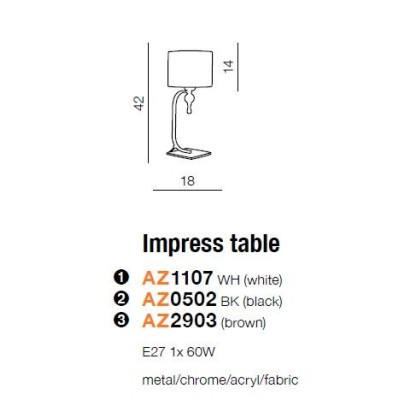 Lampa stołowa IMPRESS AZ1107 - Azzardo