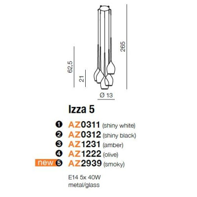 Lampa wisząca IZZA 5 AZ1222 - Azzardo