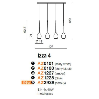 Lampa wisząca IZZA 4 AZ1228 - Azzardo