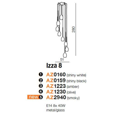 Lampa wisząca IZZA 8 AZ1230 - Azzardo