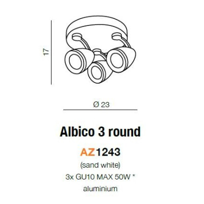 Oprawa sufitowa ALBICO 3 AZ1243 - Azzardo