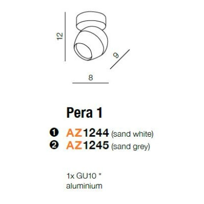 Oprawa sufitowa PERA 1 AZ1245 - Azzardo
