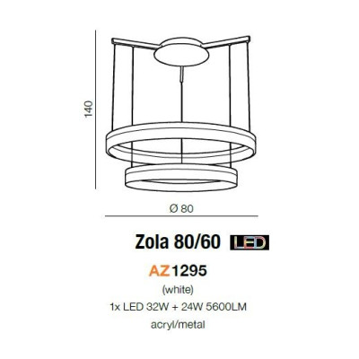 Lampa wisząca RING ZOLA 80/60  biała AZ1295 - Azzardo