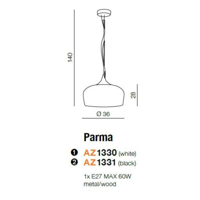 Lampa wisząca PARMA AZ1331 - Azzardo
