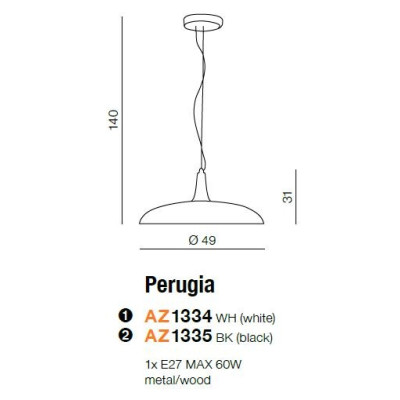Lampa wisząca PERUGIA AZ1334 - Azzardo
