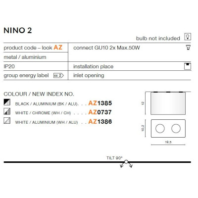 Oprawa sufitowa NINO 2 AZ1385 - Azzardo