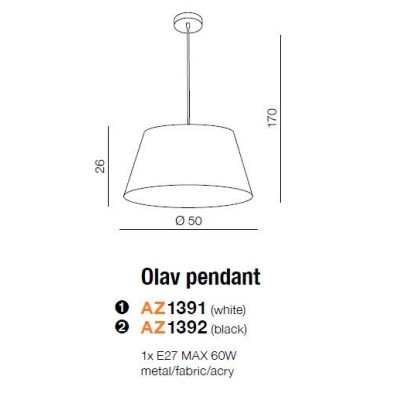 Lampa wisząca OLAV AZ1391 - Azzardo
