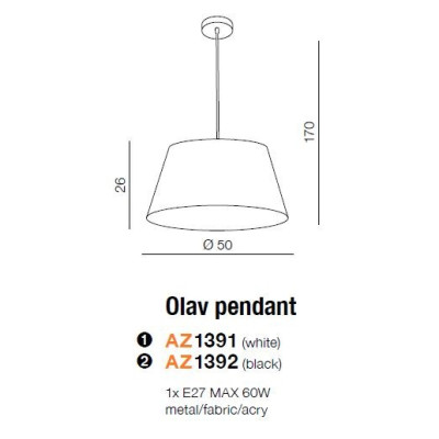 Lampa wisząca OLAV AZ1392 - Azzardo