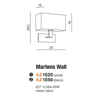 Kinkiet MARTENS WALL AZ1525 - Azzardo