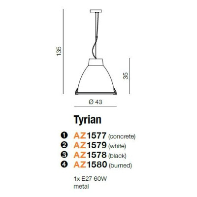 Lampa wisząca TYRIAN AZ1578 - Azzardo