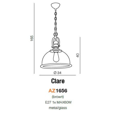 Lampa wisząca CLARE AZ1656 - Azzardo