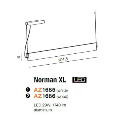 Lampa wisząca NORMAN XL AZ1685 - Azzardo