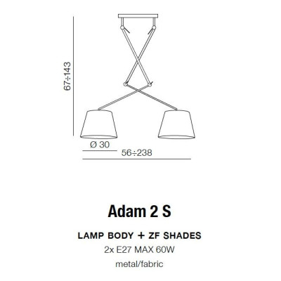 Lampa wisząca ADAM 2 S WHITE AZ1842 + AZ2588 - AZzardo