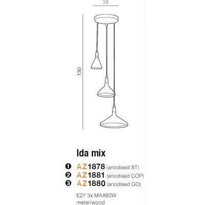 Lampa wisząca IDA MIX AZ1878 - Azzardo